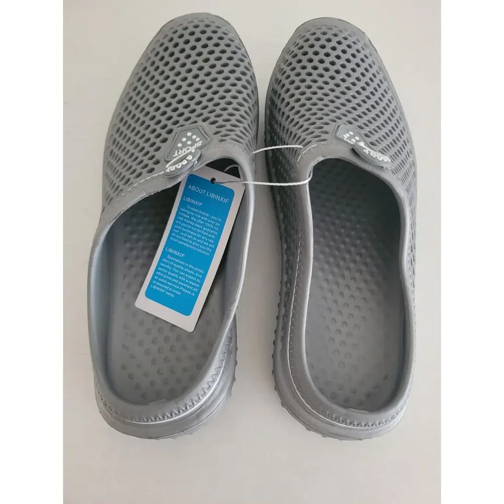 SPORT Rubber Pool‎ Shoes - Gray/White - Size 6-37. (x02g)
